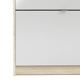 Shoes Oak Cabinet With Gloss White 3 Or 4 Tilting Doors(2layers) +1Door Or 1 Mirror Door - FURNITURE CURLS