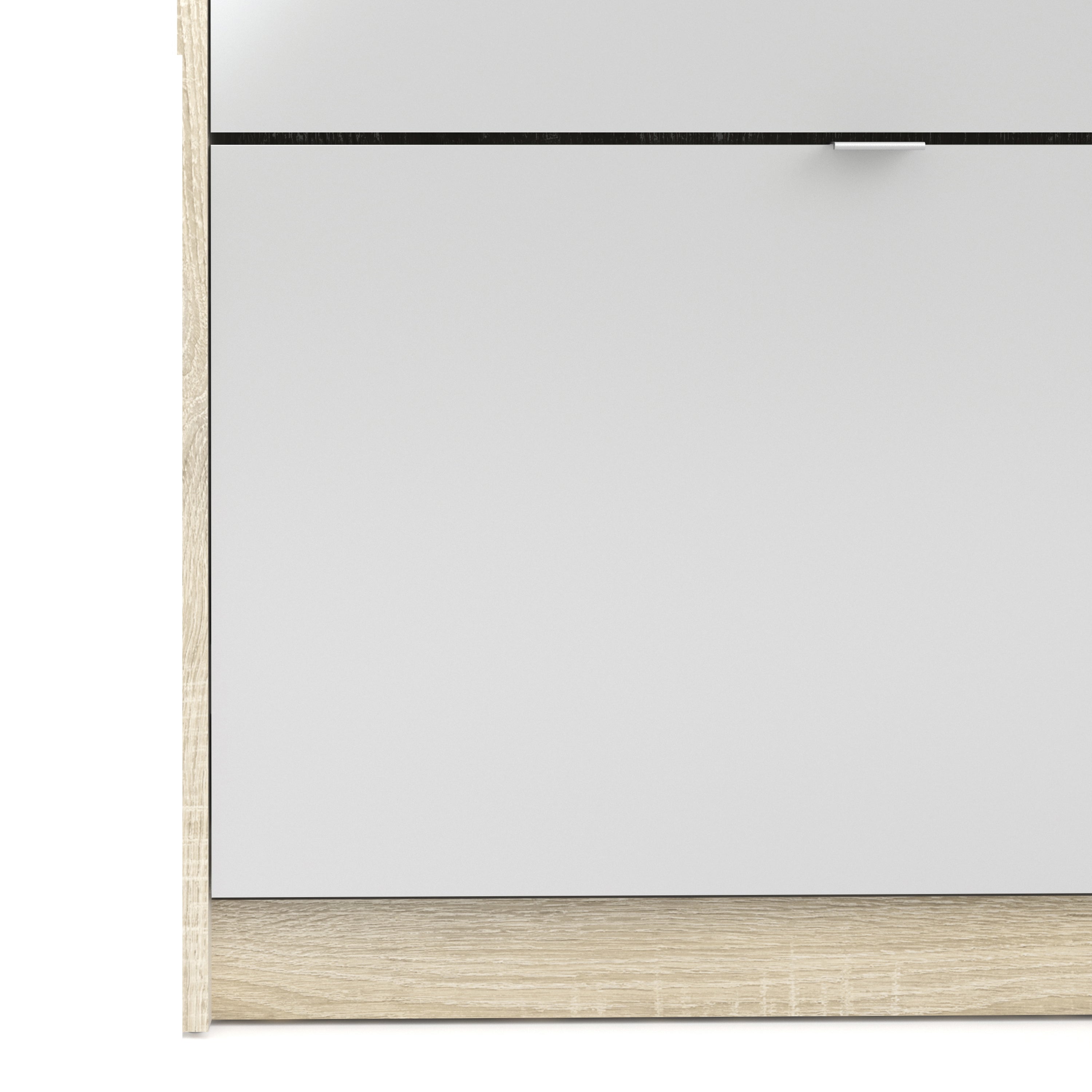 Shoes Oak Cabinet With Gloss White 3 Or 4 Tilting Doors(2layers) +1Door Or 1 Mirror Door - FURNITURE CURLS