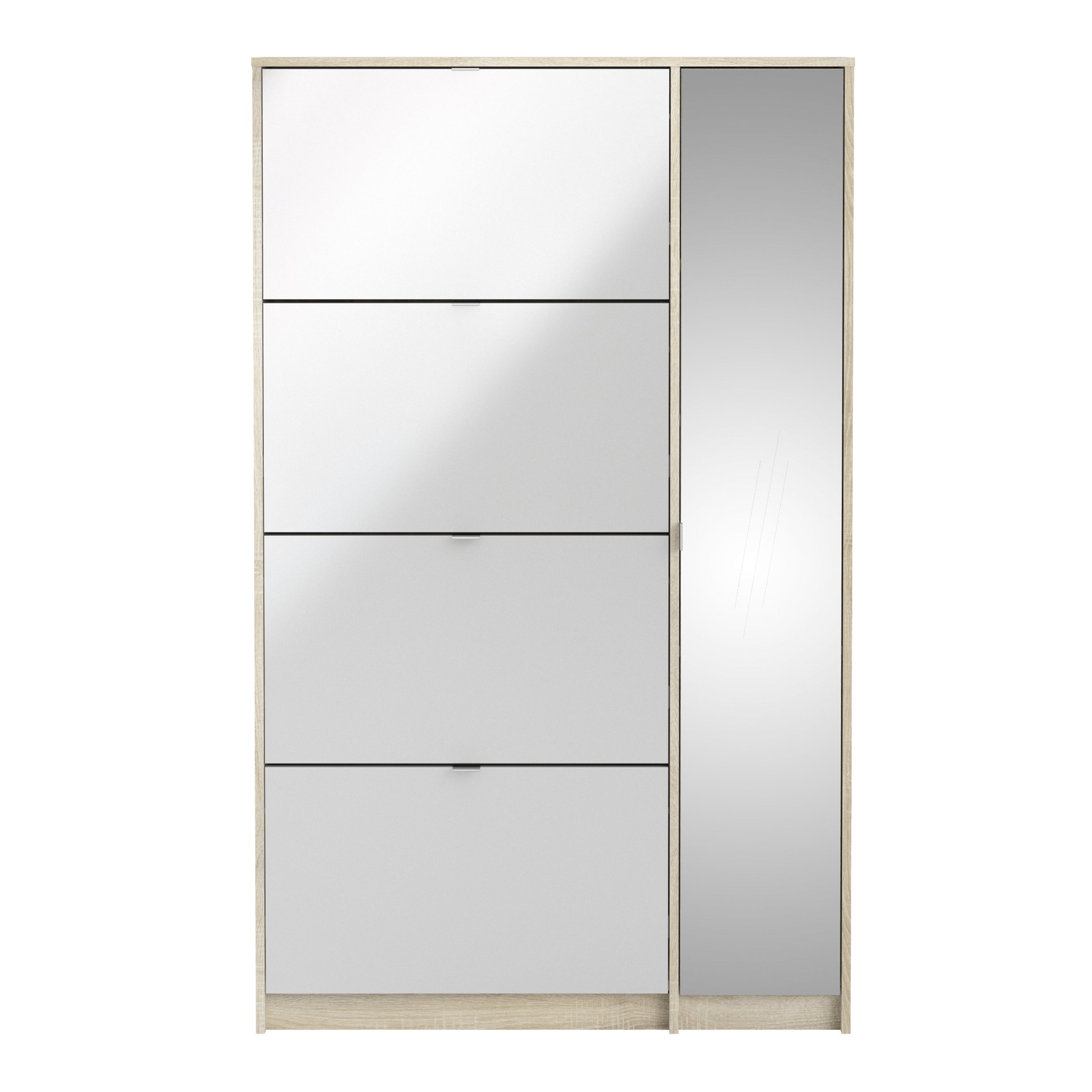 Shoes Oak Cabinet With Gloss White 3 Or 4 Tilting Doors(2layers) +1Door Or 1 Mirror Door - FURNITURE CURLS