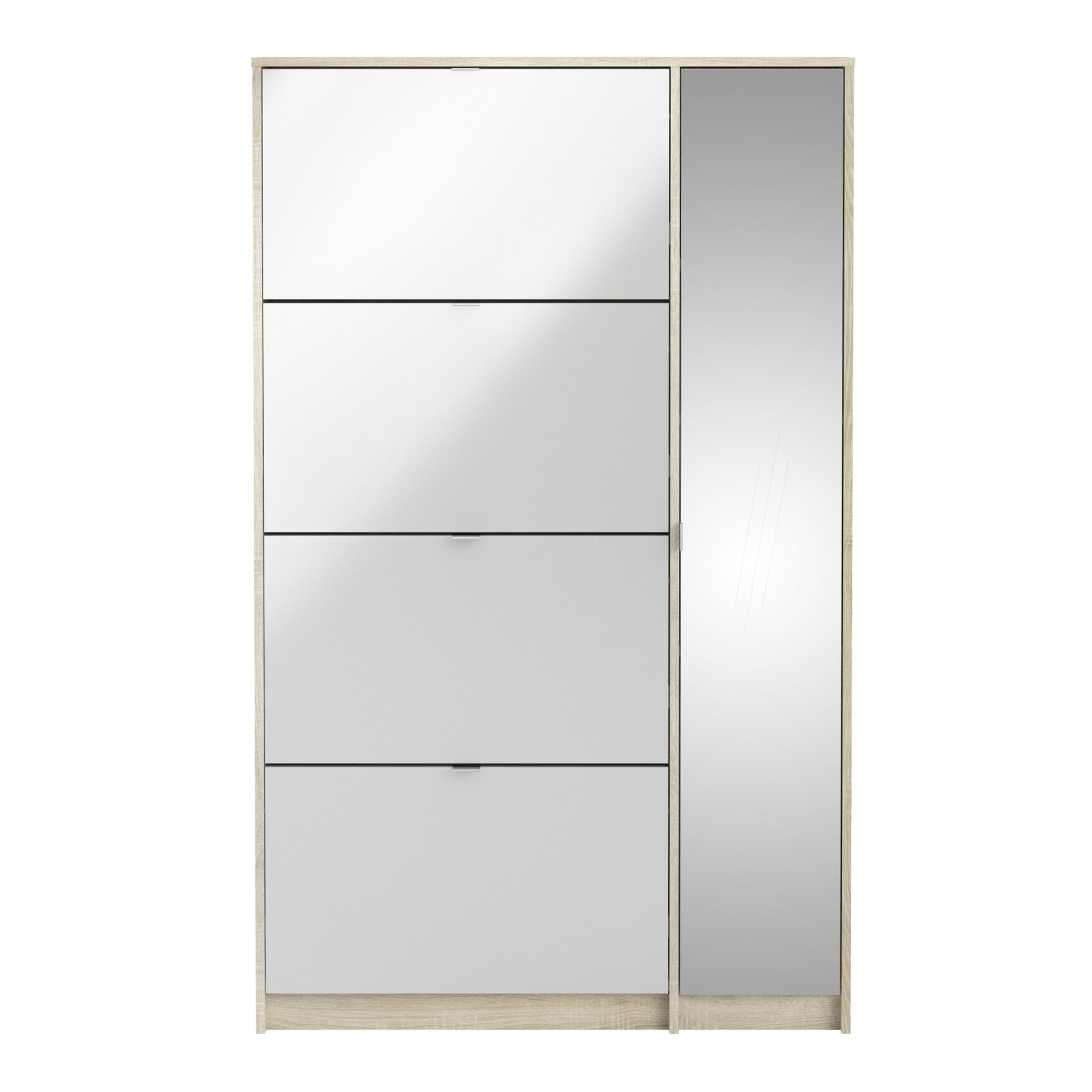 Shoes Oak Cabinet With Gloss White 3 Or 4 Tilting Doors(2layers) +1Door Or 1 Mirror Door - FURNITURE CURLS