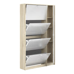 Shoes Oak Cabinet With Gloss White 3 Or 4 Tilting Doors(2layers) +1Door Or 1 Mirror Door - FURNITURE CURLS