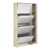 Shoes Oak Cabinet With Gloss White 3 Or 4 Tilting Doors(2layers) +1Door Or 1 Mirror Door - FURNITURE CURLS