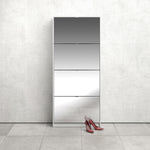 Shoes White Cabinet 4or5 Mirror Tilting Doors(1or2 Layers) - FURNITURE CURLS