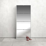 Shoes White Cabinet 4or5 Mirror Tilting Doors(1or2 Layers) - FURNITURE CURLS