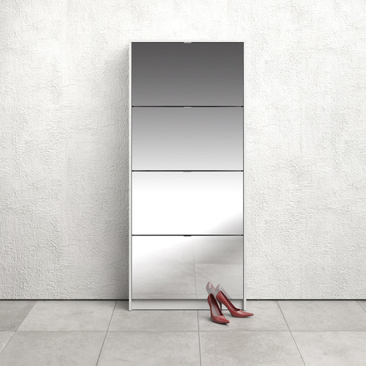 Shoes White Cabinet 4or5 Mirror Tilting Doors(1or2 Layers) - FURNITURE CURLS