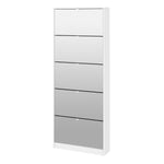 Shoes White Cabinet 4or5 Mirror Tilting Doors(1or2 Layers) - FURNITURE CURLS