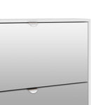 Shoes White Cabinet 4or5 Mirror Tilting Doors(1or2 Layers) - FURNITURE CURLS