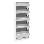 Shoes White Cabinet 4or5 Mirror Tilting Doors(1or2 Layers) - FURNITURE CURLS