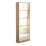 Shoes Cabinet 5 Mirror Tilting Doors In Oak Or Black - FURNITURE CURLS