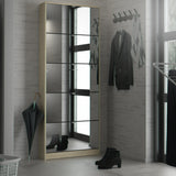 Shoes Cabinet 5 Mirror Tilting Doors In Oak Or Black - FURNITURE CURLS