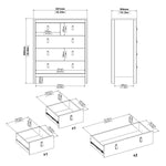 Madrid Chest 3+2 Drawers In Matt Black Or White - FURNITURE CURLS