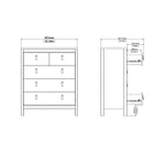 Madrid Chest 3+2 Drawers In Matt Black Or White - FURNITURE CURLS