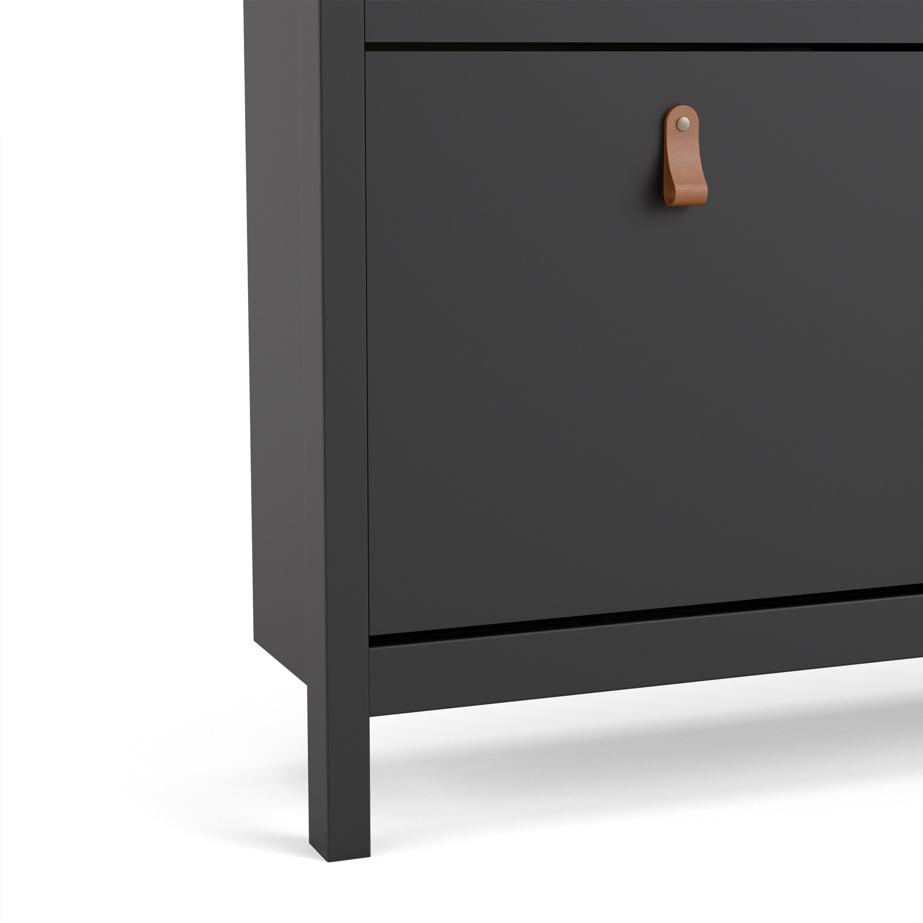 Barcelona Shoe cabinet 4 compartments in Matt Black or White - FURNITURE CURLS
