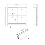 Barcelona Shoe cabinet 4 compartments in Matt Black or White - FURNITURE CURLS