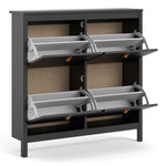 Barcelona Shoe cabinet 4 compartments in Matt Black or White - FURNITURE CURLS