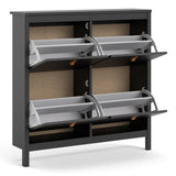 Barcelona Shoe cabinet 4 compartments in Matt Black or White - FURNITURE CURLS