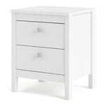 Madrid Bedside Table 2 Drawers In Matt Black Or White - FURNITURE CURLS