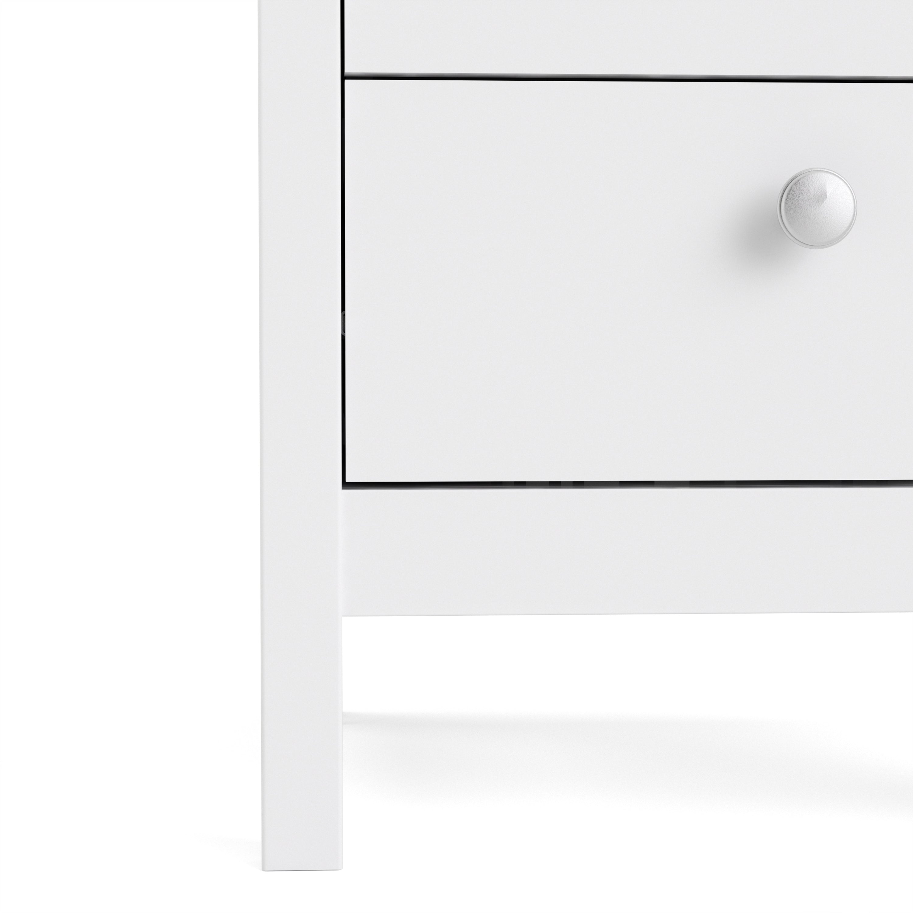 Madrid Bedside Table 2 Drawers In Matt Black Or White - FURNITURE CURLS