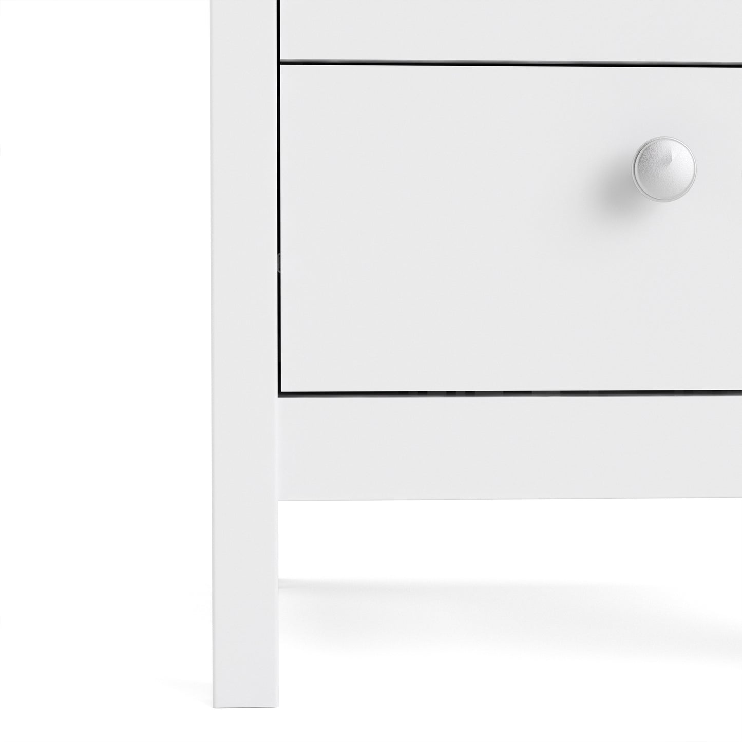 Madrid Bedside Table 2 Drawers In Matt Black Or White - FURNITURE CURLS