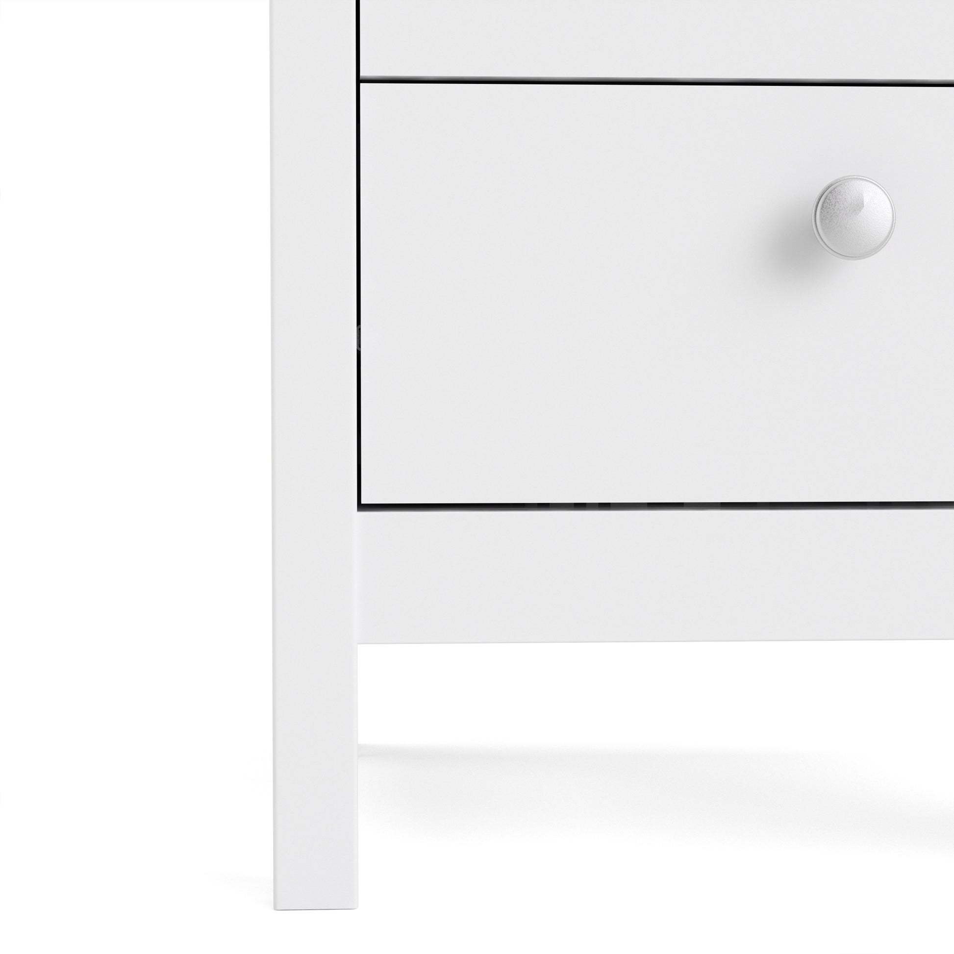 Madrid Bedside Table 2 Drawers In Matt Black Or White - FURNITURE CURLS