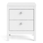Madrid Bedside Table 2 Drawers In Matt Black Or White - FURNITURE CURLS