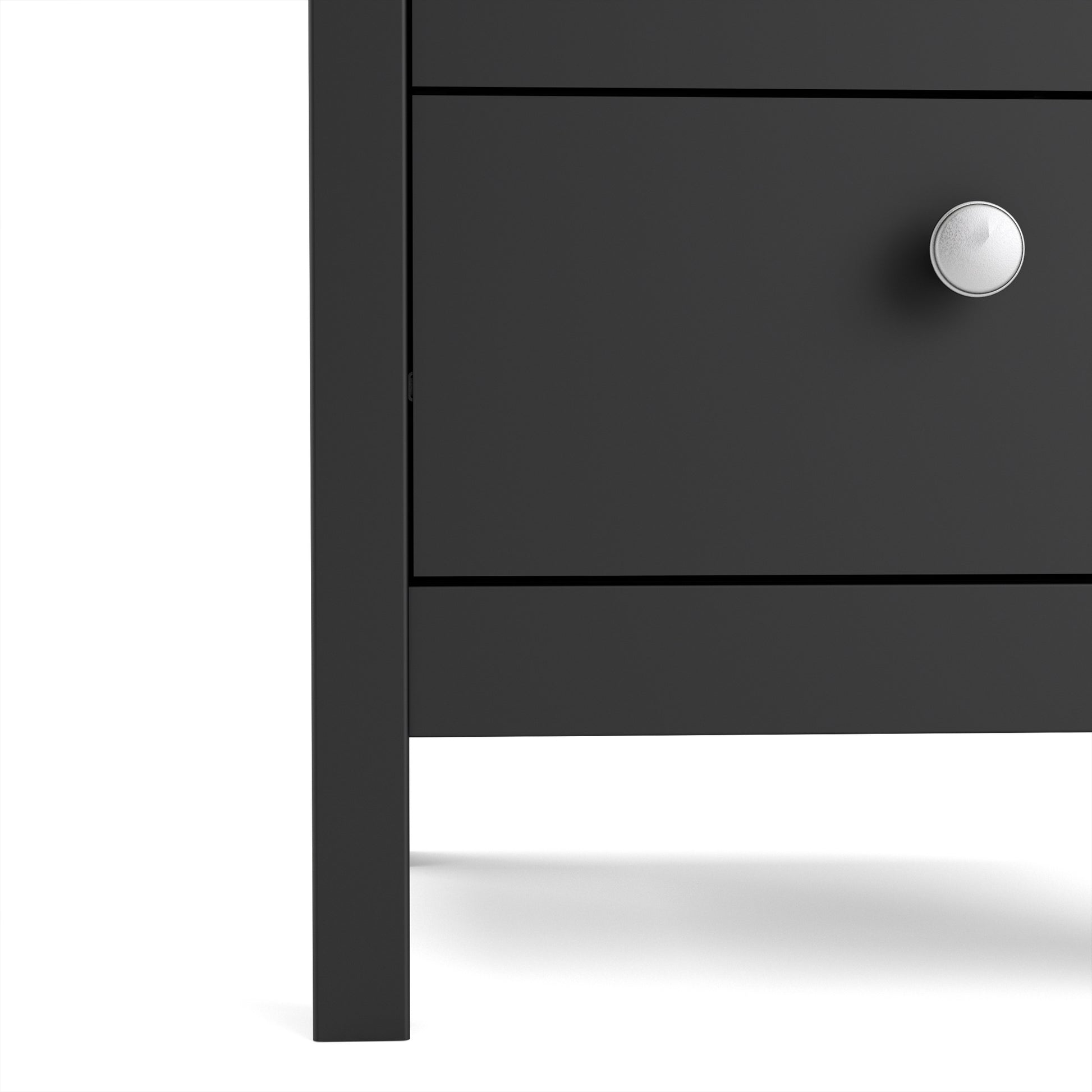 Madrid Bedside Table 2 Drawers In Matt Black Or White - FURNITURE CURLS