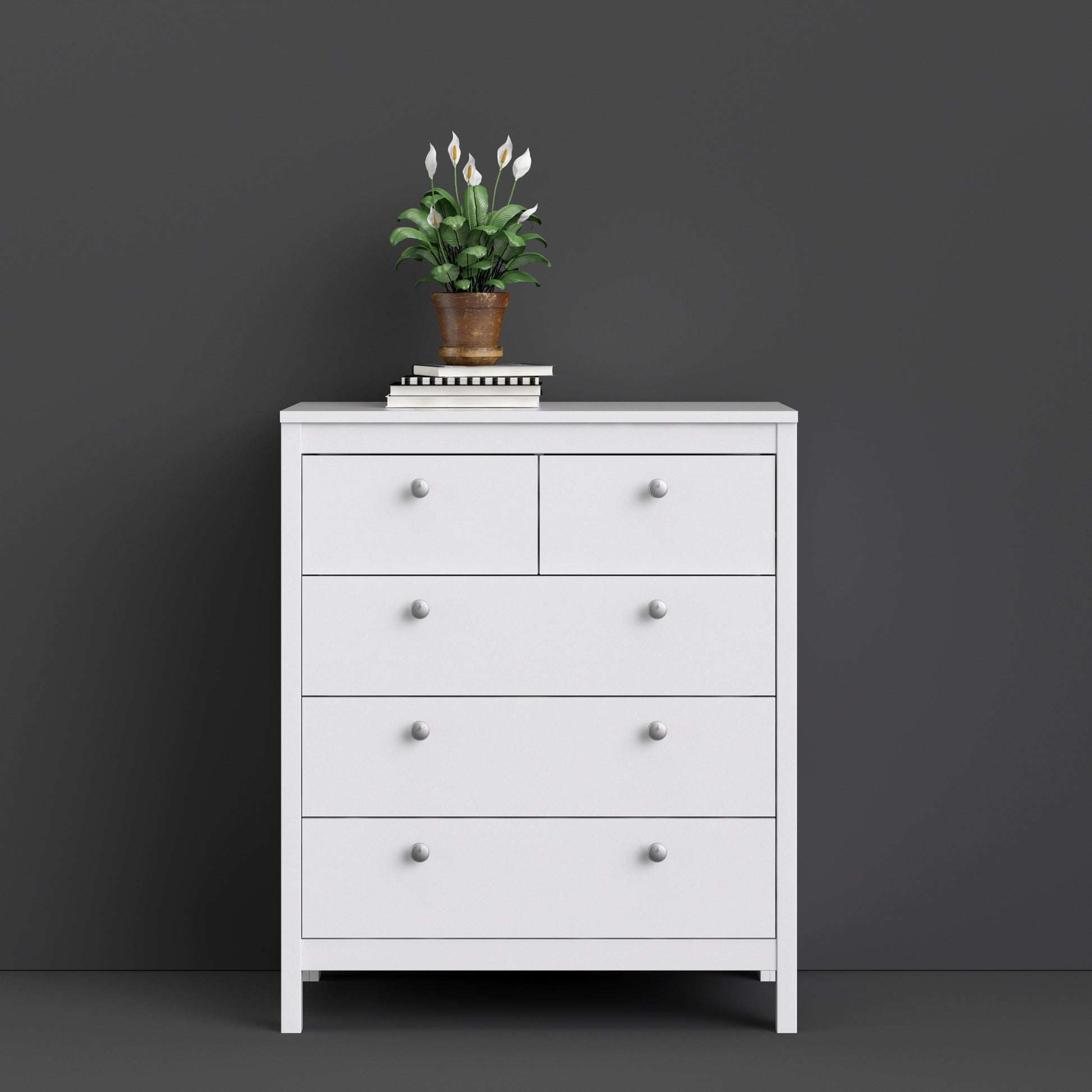 Madrid Chest 3+2 Drawers In Matt Black Or White - FURNITURE CURLS