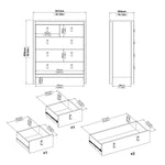 Madrid Chest 3+2 Drawers In Matt Black Or White - FURNITURE CURLS