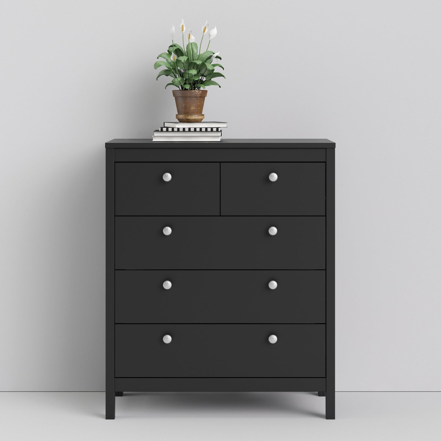 Madrid Chest 3+2 Drawers In Matt Black Or White - FURNITURE CURLS