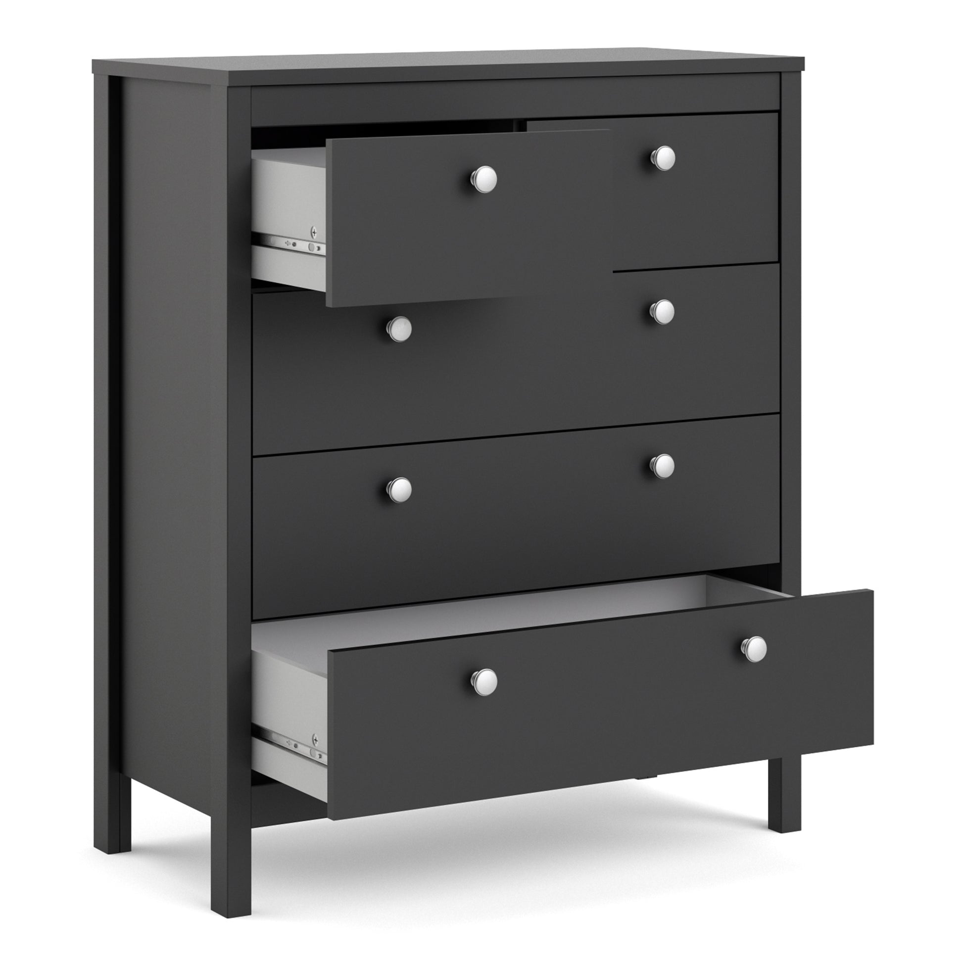 Madrid Chest 3+2 Drawers In Matt Black Or White - FURNITURE CURLS