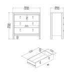 Madrid Chest Of  3 Drawers In Matt Black &/or White - FURNITURE CURLS