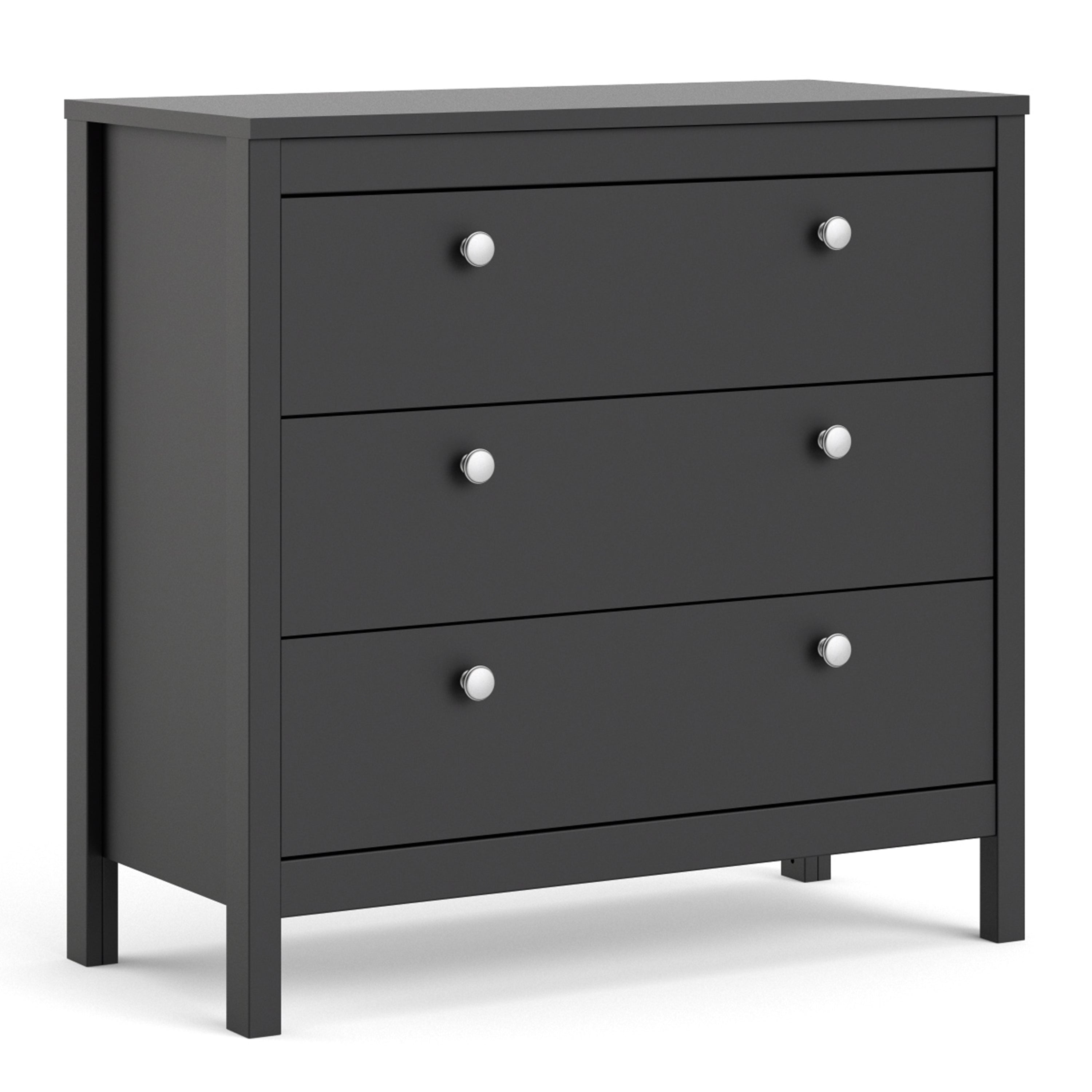 Madrid Chest Of  3 Drawers In Matt Black &/or White - FURNITURE CURLS