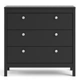 Madrid Chest Of  3 Drawers In Matt Black &/or White - FURNITURE CURLS