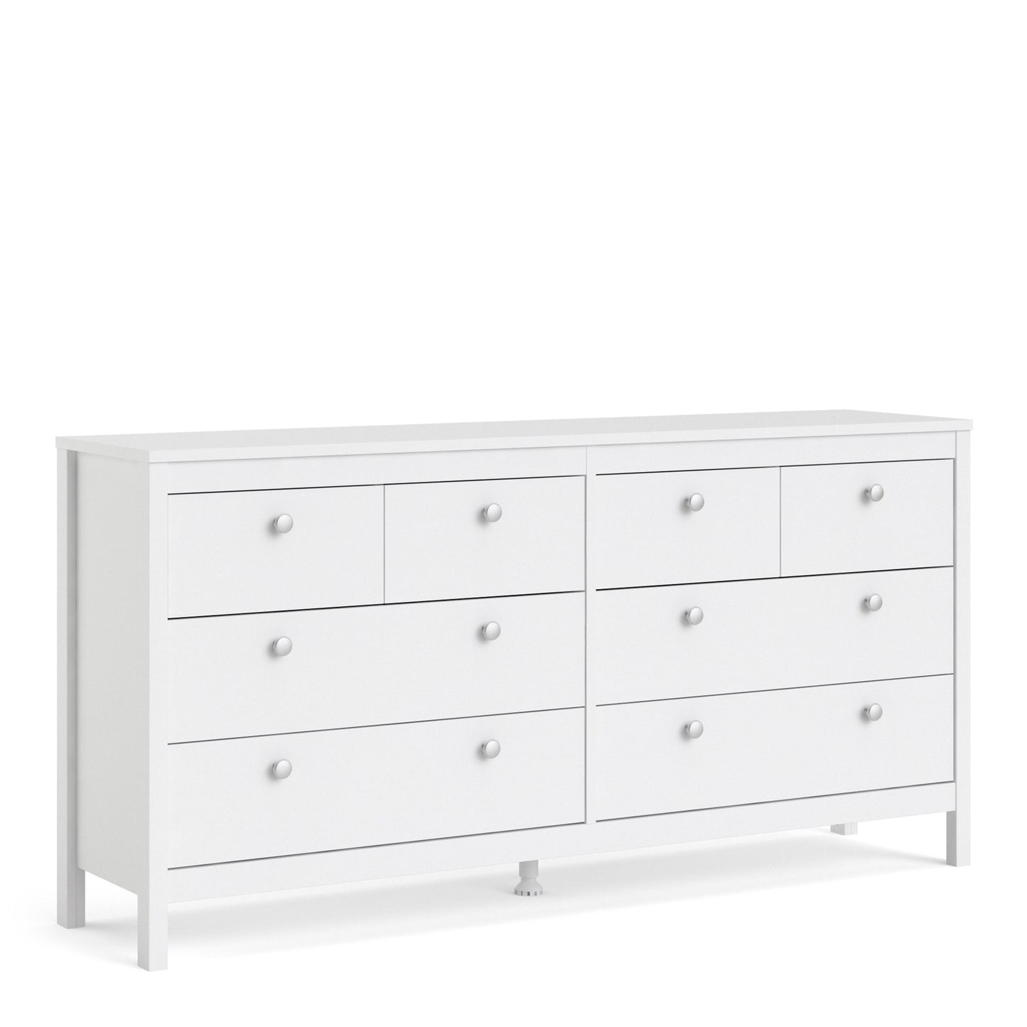 Madrid Double Dresser 4+4 Drawers In Matt Black Or White - FURNITURE CURLS