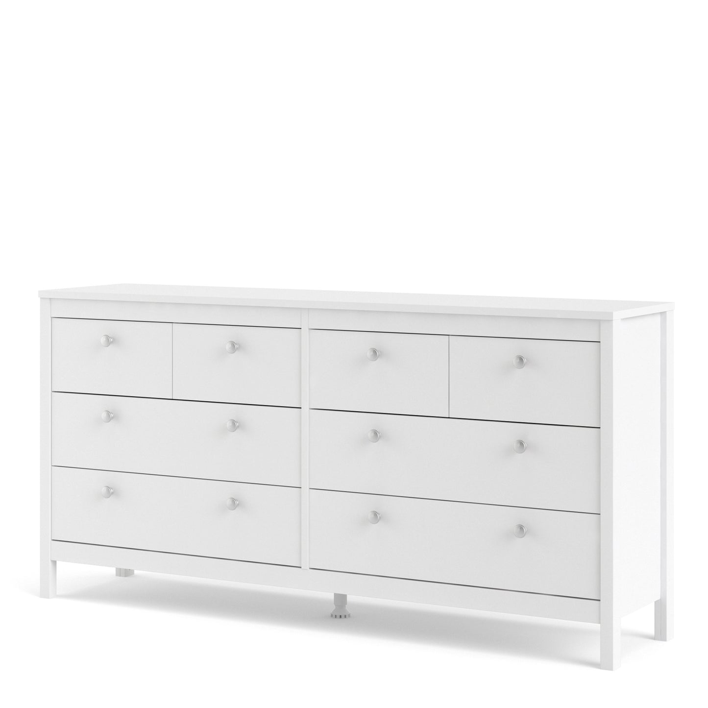 Madrid Double Dresser 4+4 Drawers In Matt Black Or White - FURNITURE CURLS