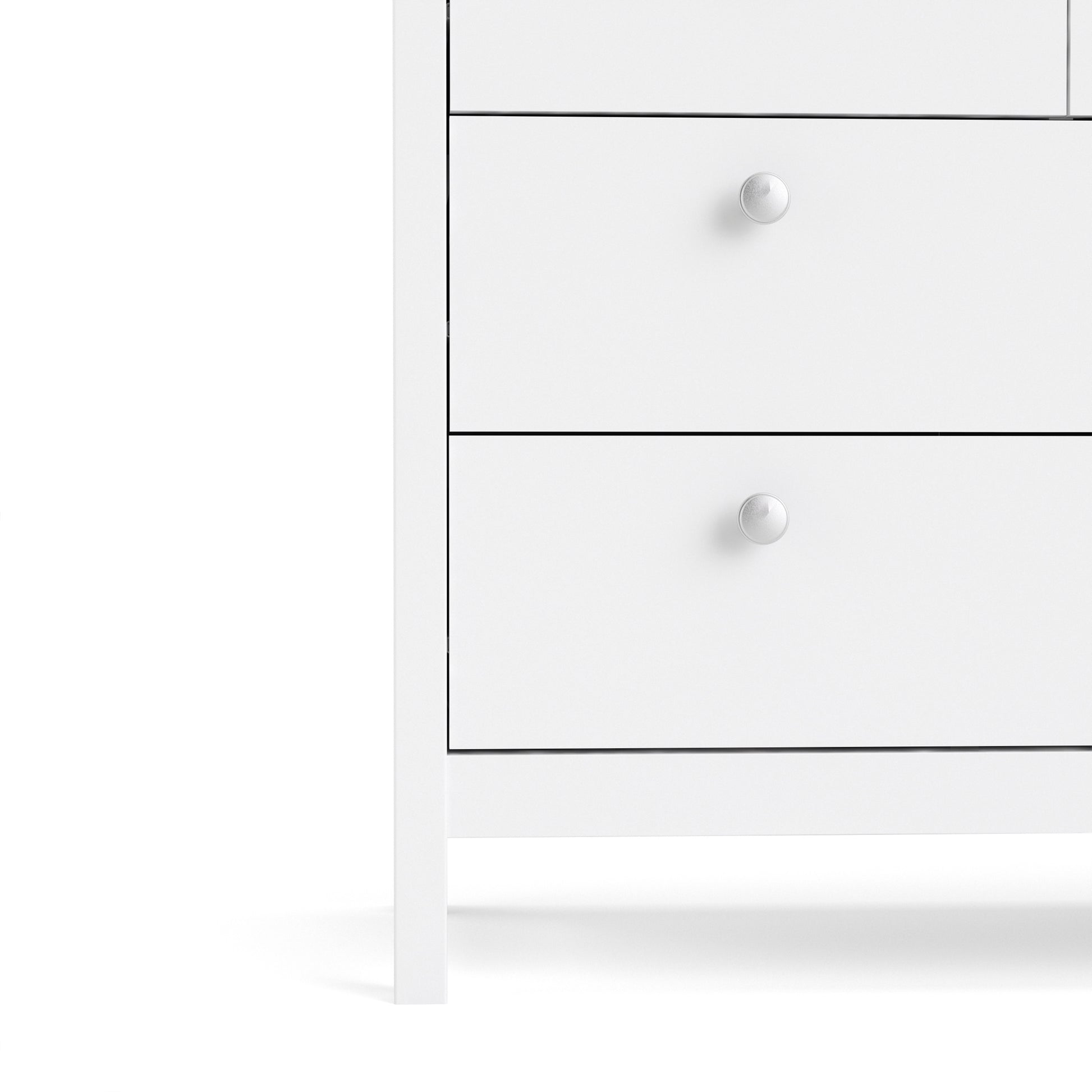 Madrid Double Dresser 4+4 Drawers In Matt Black Or White - FURNITURE CURLS