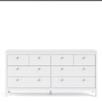 Madrid Double Dresser 4+4 Drawers In Matt Black Or White - FURNITURE CURLS