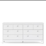 Madrid Double Dresser 4+4 Drawers In Matt Black Or White - FURNITURE CURLS