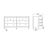 Madrid Double Dresser 4+4 Drawers In Matt Black Or White - FURNITURE CURLS