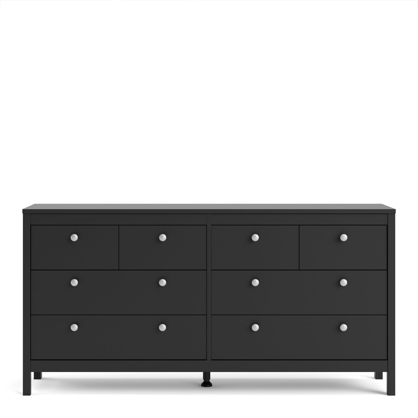 Madrid Double Dresser 4+4 Drawers In Matt Black Or White - FURNITURE CURLS