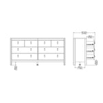 Madrid Double Dresser 4+4 Drawers In Matt Black Or White - FURNITURE CURLS