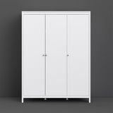 Madrid Wardrobe With 3 Doors In Matt Black Or White - FURNITURE CURLS