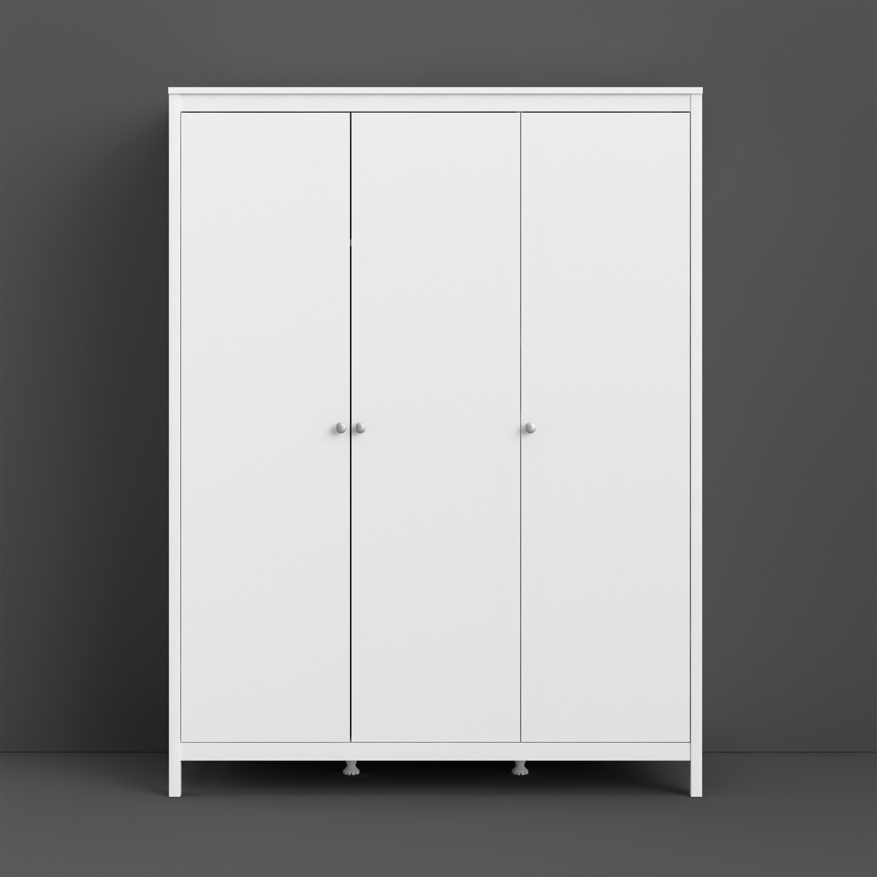 Madrid Wardrobe With 3 Doors In Matt Black Or White - FURNITURE CURLS
