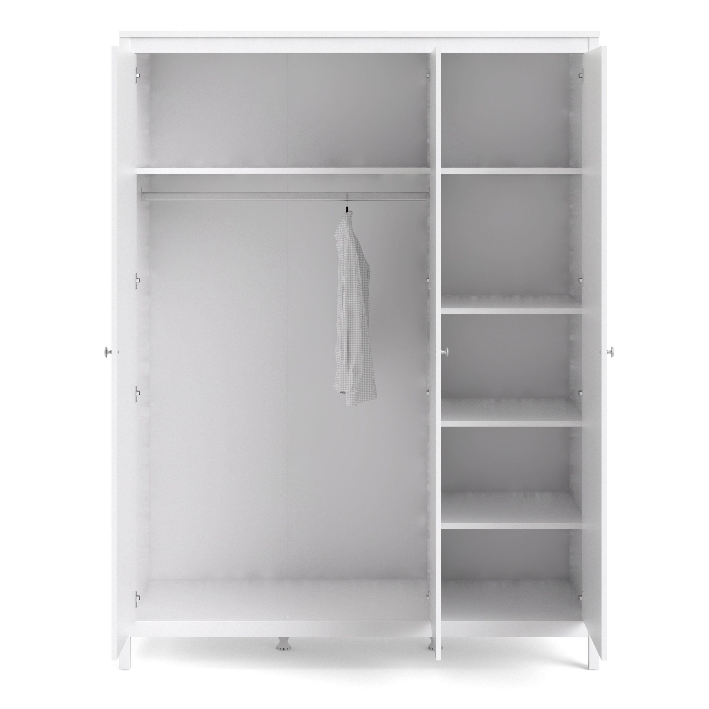 Madrid Wardrobe With 3 Doors In Matt Black Or White - FURNITURE CURLS