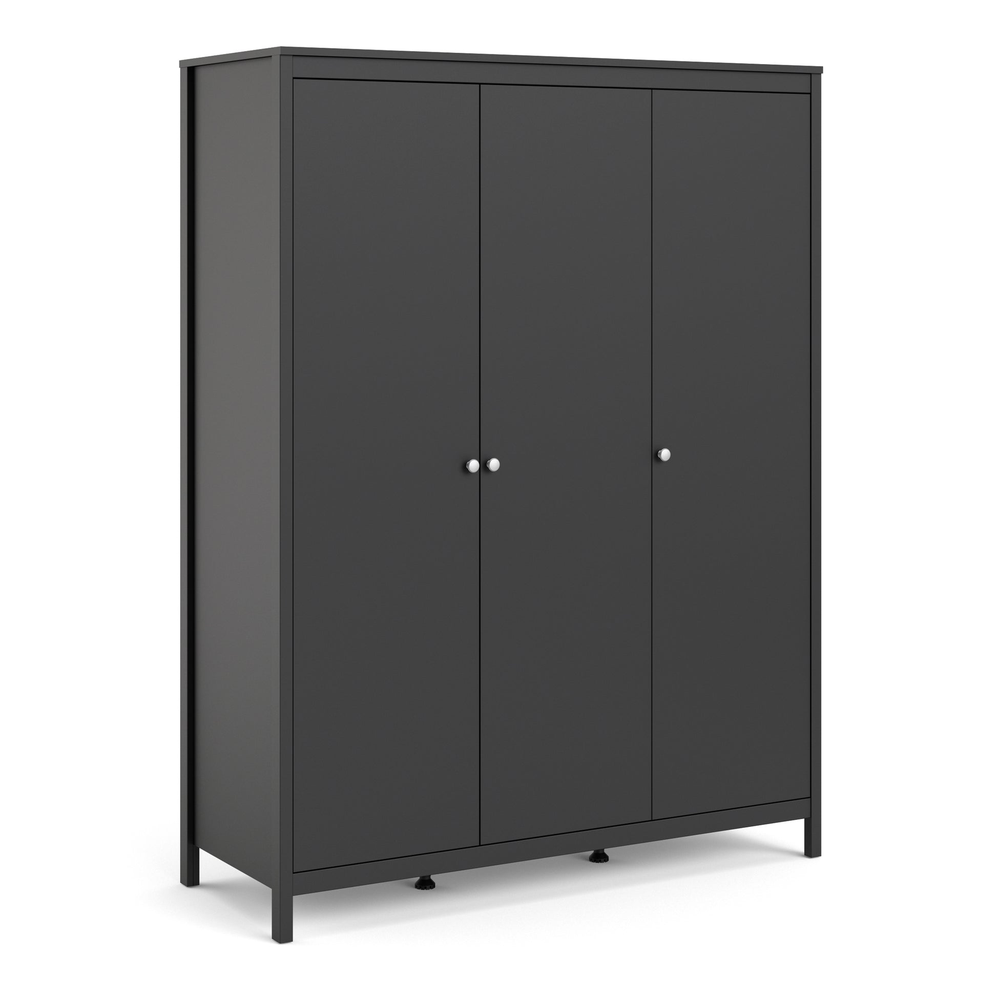 Madrid Wardrobe With 3 Doors In Matt Black Or White - FURNITURE CURLS