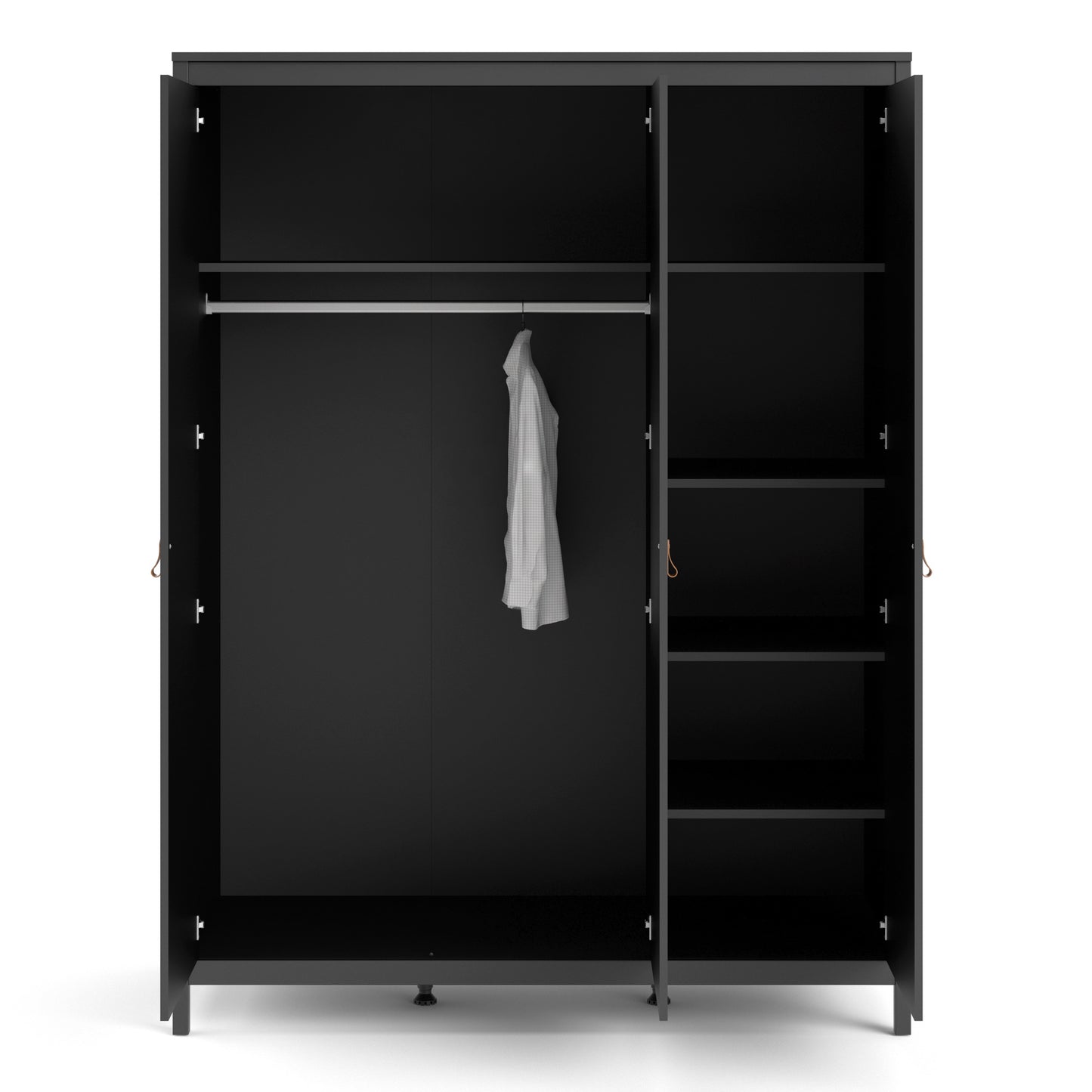 Madrid Wardrobe With 3 Doors In Matt Black Or White - FURNITURE CURLS