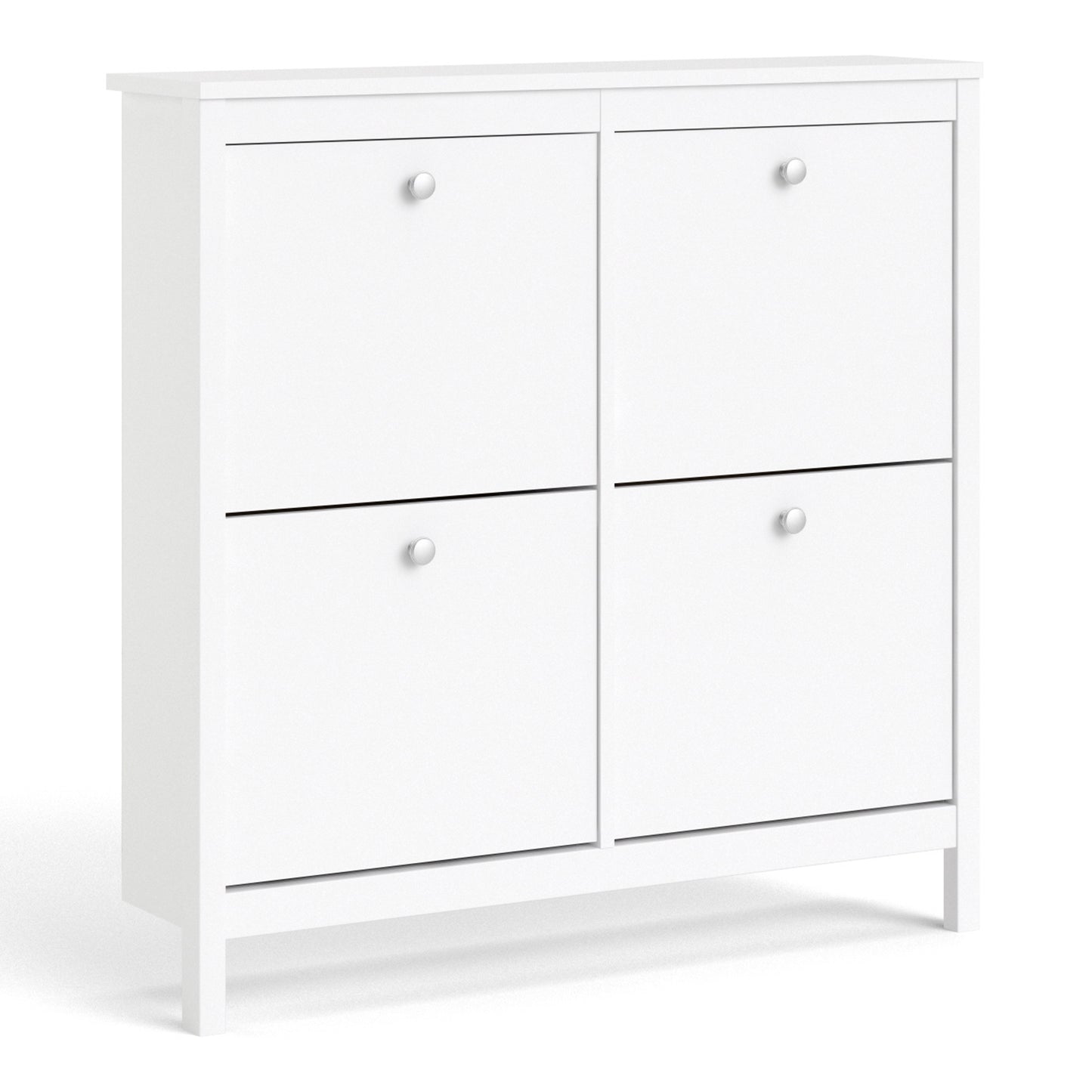 Madrid Shoe Cabinet 4 Compartments In Matt Black Or White - FURNITURE CURLS