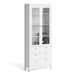 Madrid China Cabinet 2 Doors W/glass + 3 Drawers In Matt Black Or White - FURNITURE CURLS
