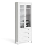 Madrid China Cabinet 2 Doors W/glass + 3 Drawers In Matt Black Or White - FURNITURE CURLS