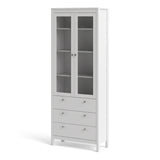 Madrid China Cabinet 2 Doors W/glass + 3 Drawers In Matt Black Or White - FURNITURE CURLS